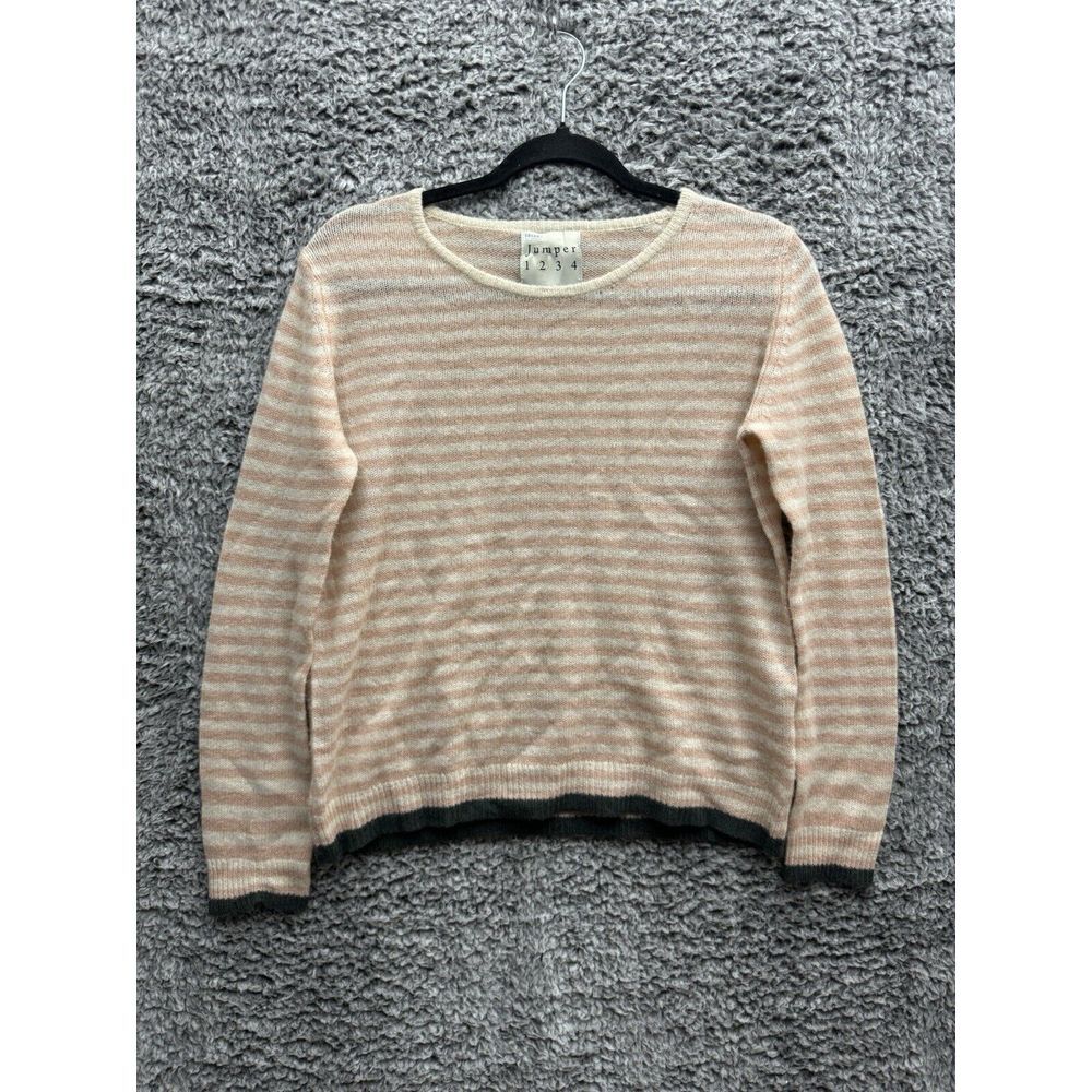 Nuuly Little Stripe 100% Cashmere Crew Neck Sweater Size 2 $205